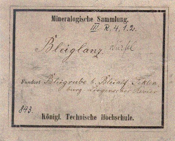 historical label, Kniglich Technische Hochschule Berlin