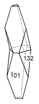 crystal drawing, Kaemmererite, twin on (001)