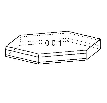 Kristallzeichnung Muskovit, nach {001} tafliger Kristall