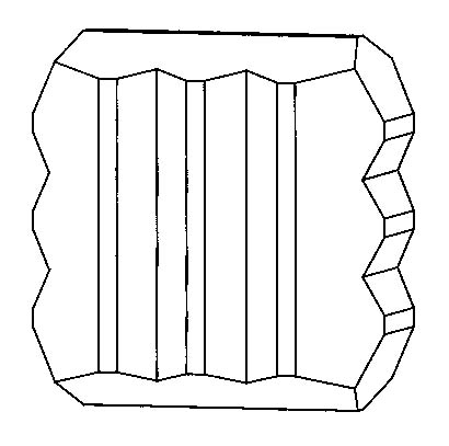 crystal drawing, Pyrite, oscillatory combination of cube and pyritohedron